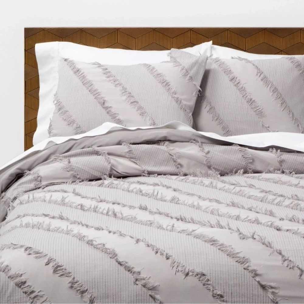 Opalhouse gray diagonal textured duvet cover set